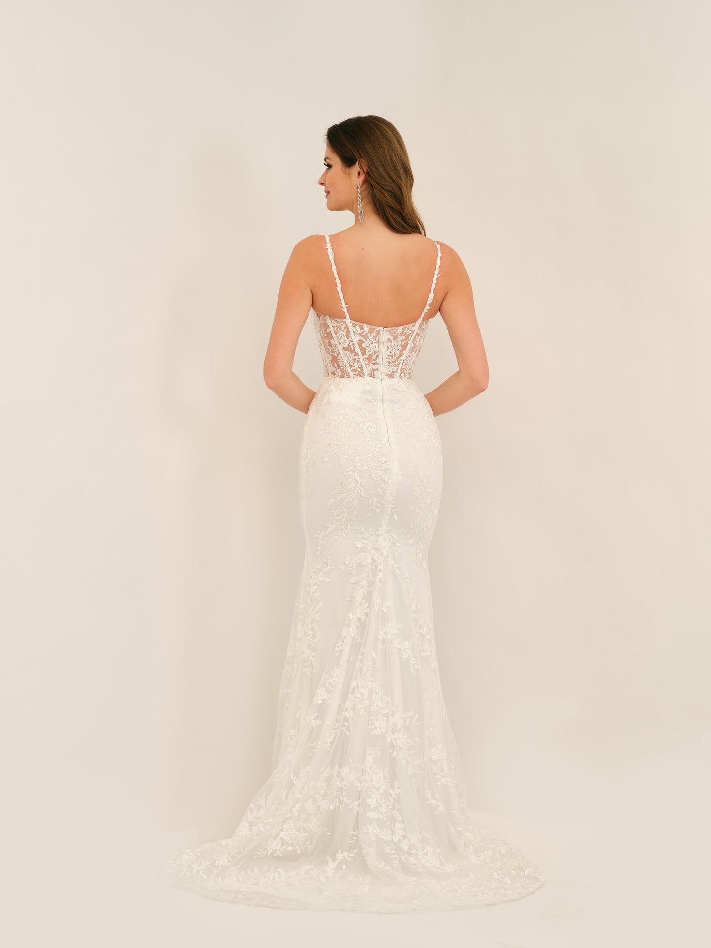 SPAGHETTI STRAP FITTED CORSET WEDDING DRESS