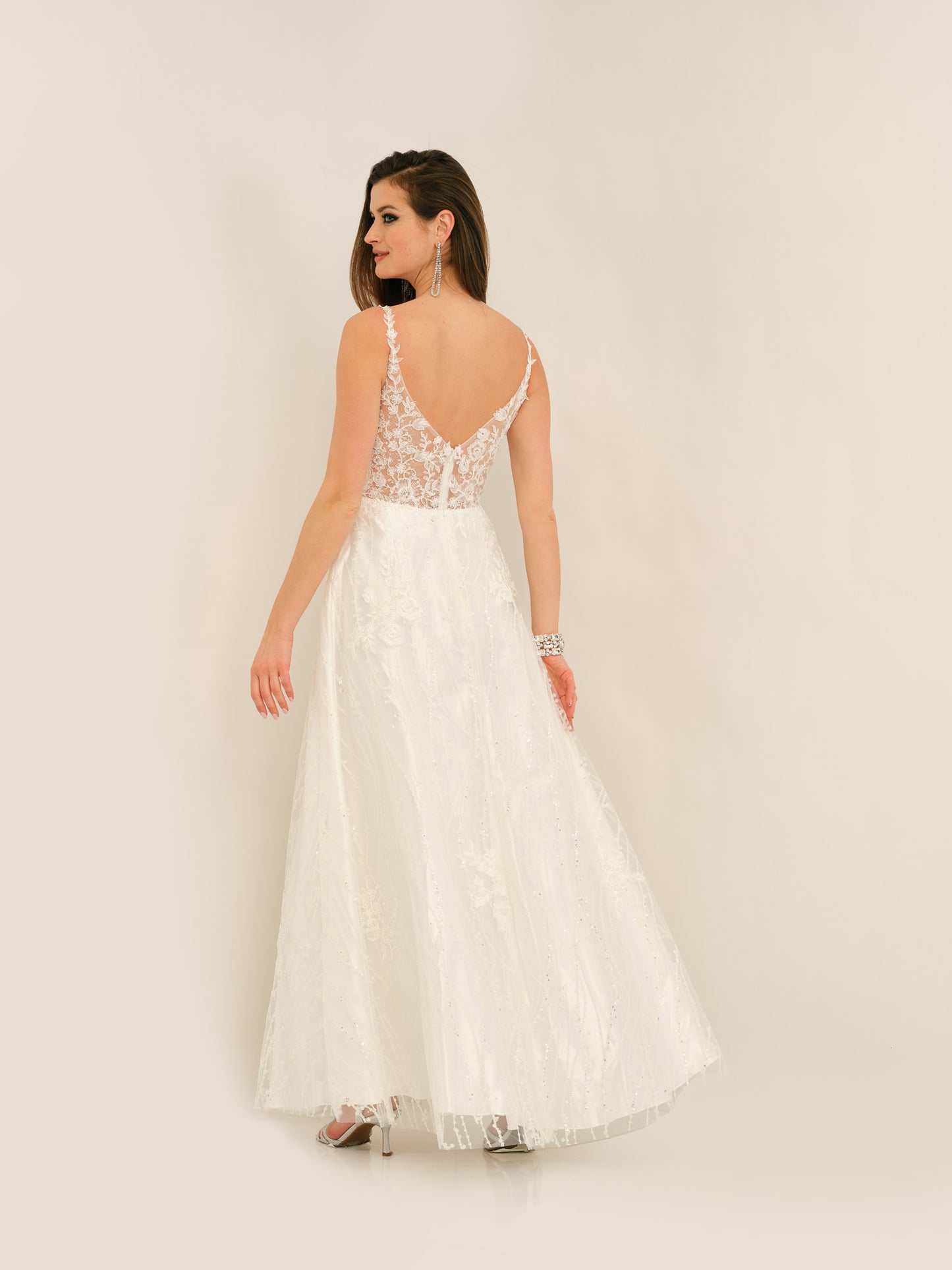 ILLUSION BODICE WITH BALLGOWN SKIRT WEDDING DRESS