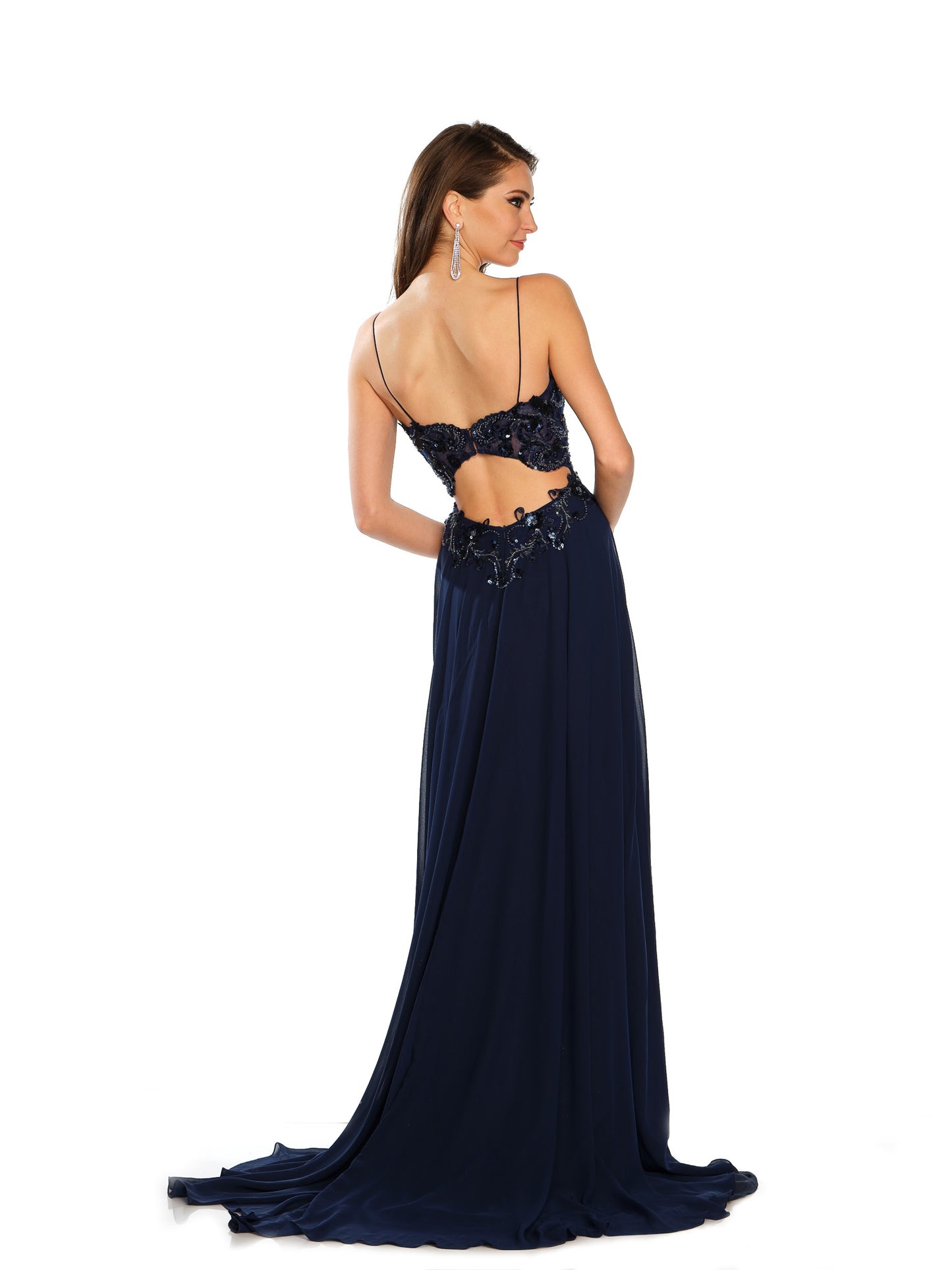 EMBROIDERED SEQUIN TOP FLOWY GOWN