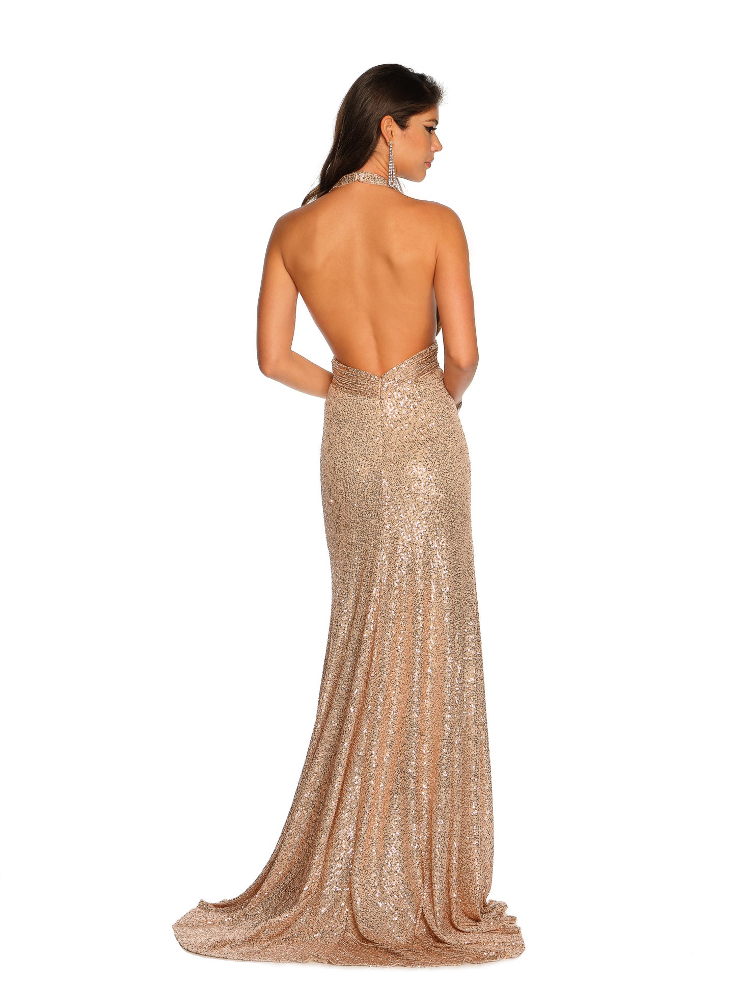 SEQUIN HALTER GOWN