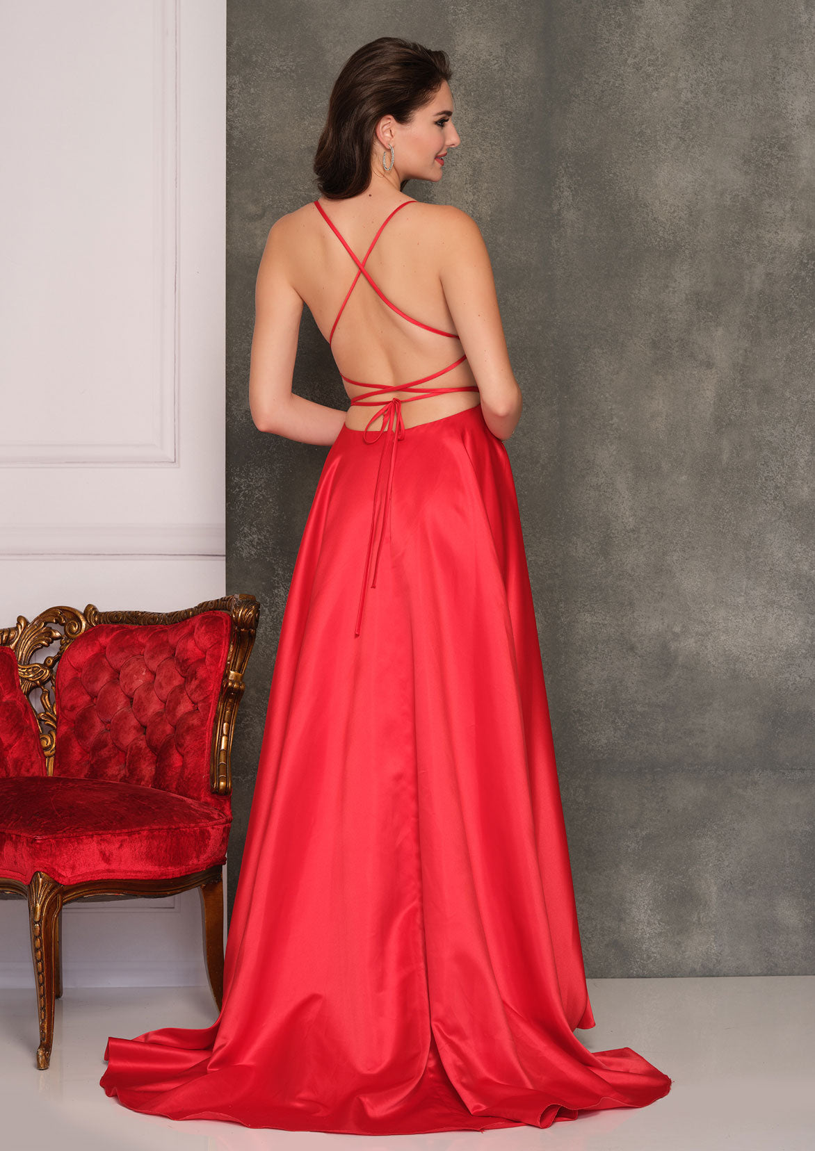 FLOWY SATIN GOWN