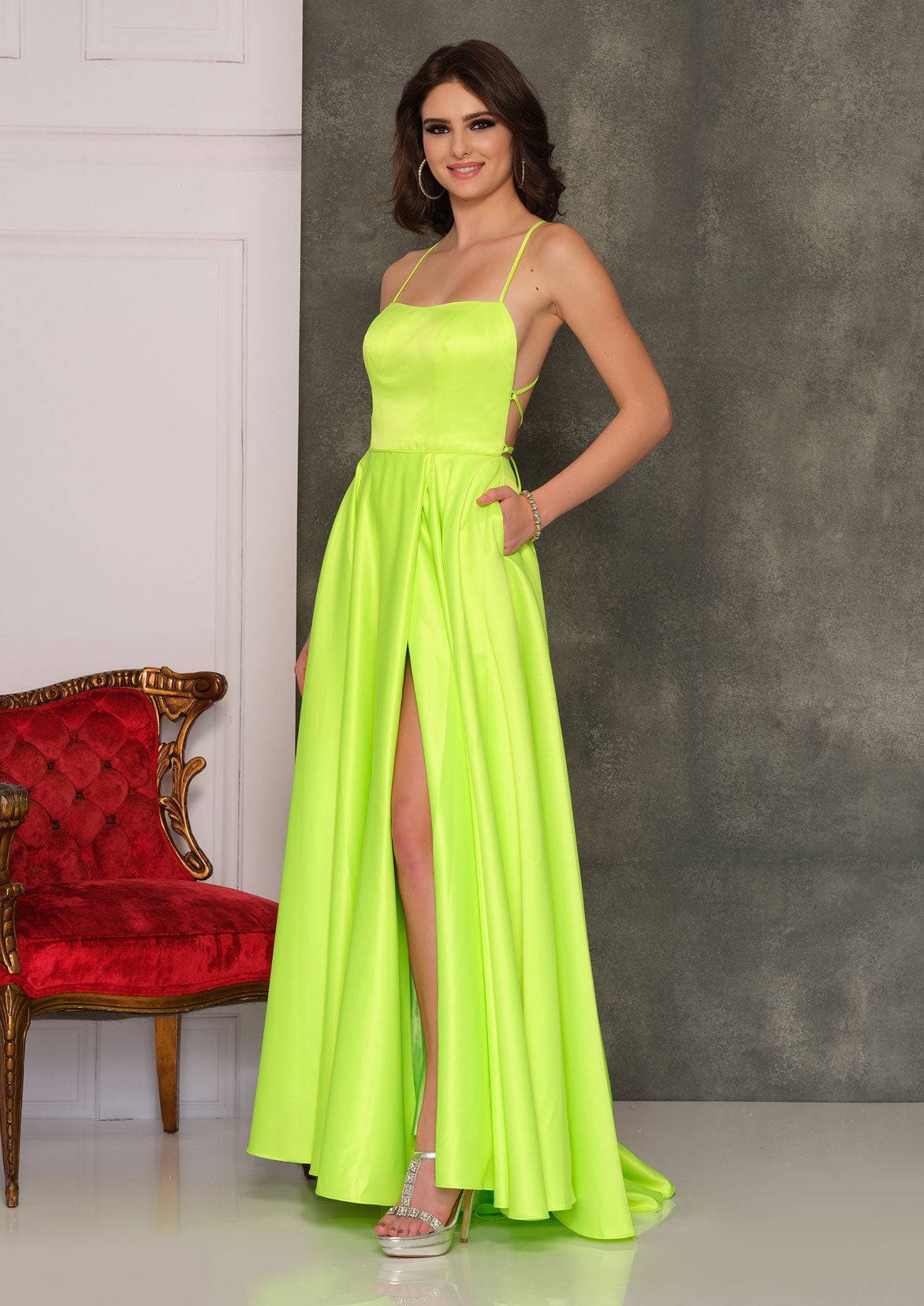 FLOWY SATIN GOWN