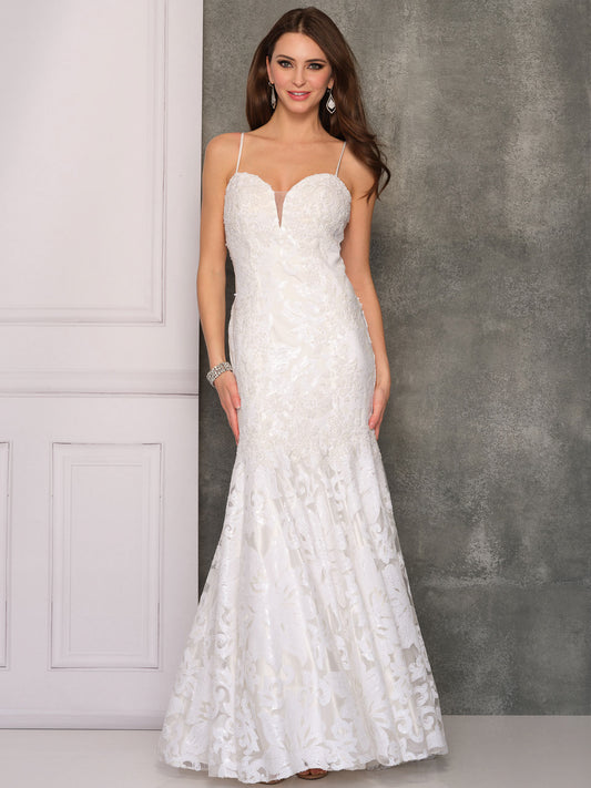 INTRICATE PATTERNED MERMAID WEDDING DRESS