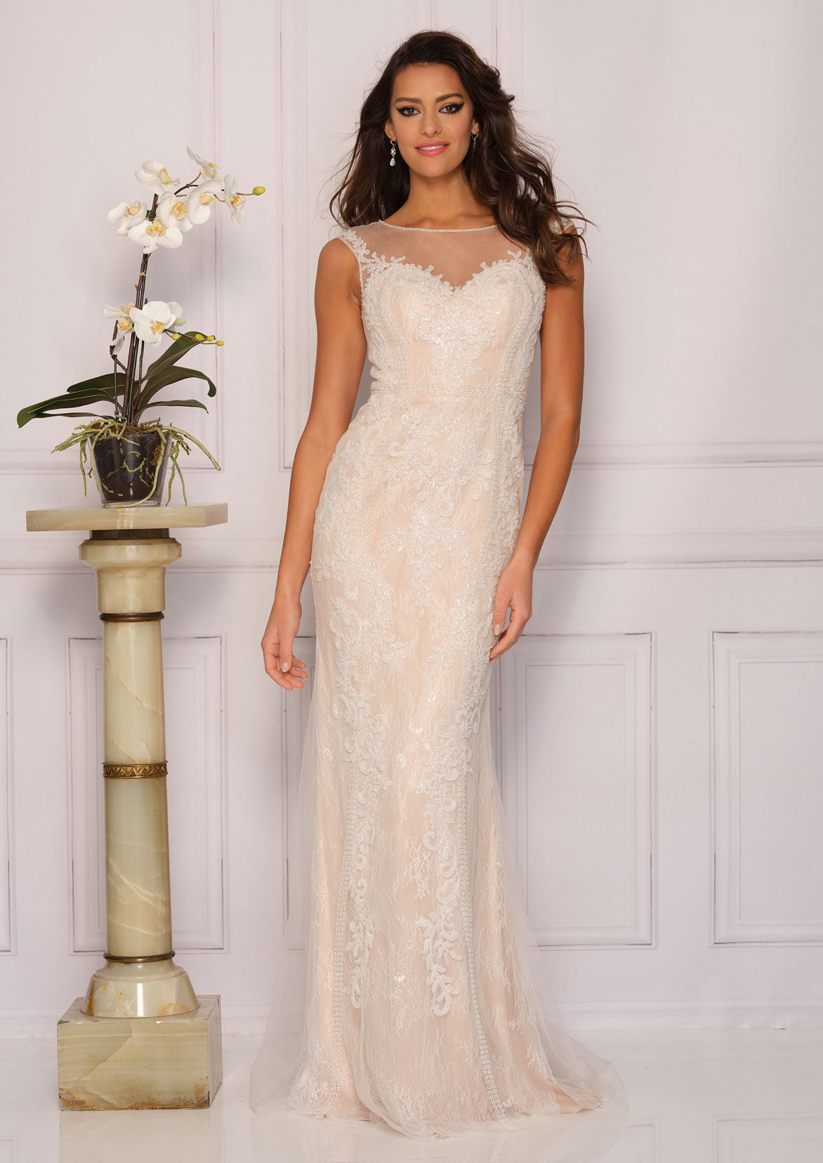 EMBROIDERED TULLE & LACE WEDDING GOWN PLUS SIZE