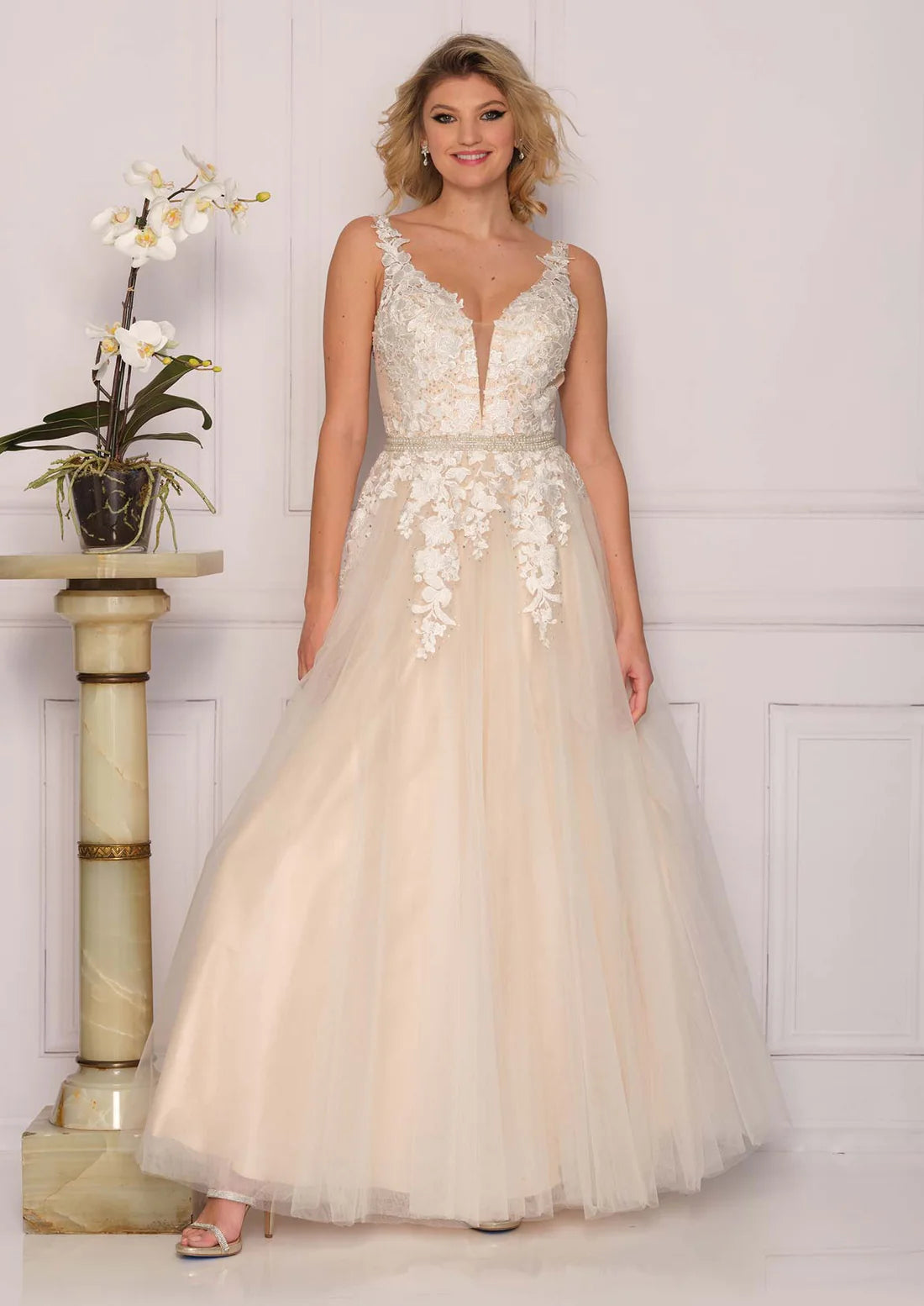 EMBROIDERED TULLE BALLGOWN WEDDING DRESS