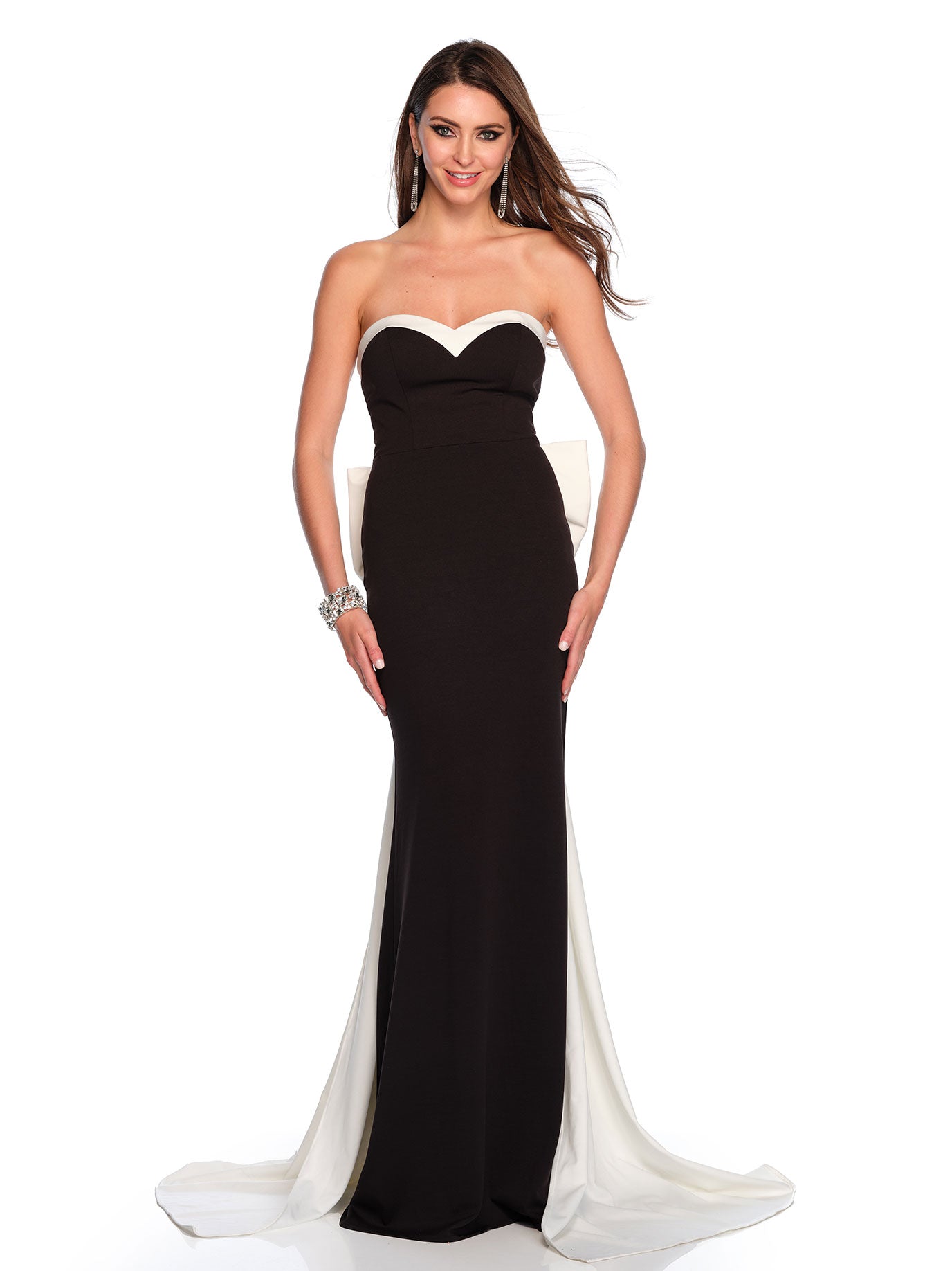 FITTED JERSEY DRESS WITH BACK BOW DETAIL Dave & Johnny FITTED JERSEY DRESS WITH BACK BOW DETAIL Dave & Johnny
