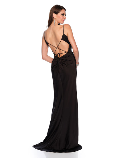 ASYMMETRICAL OPEN BACK GOWN