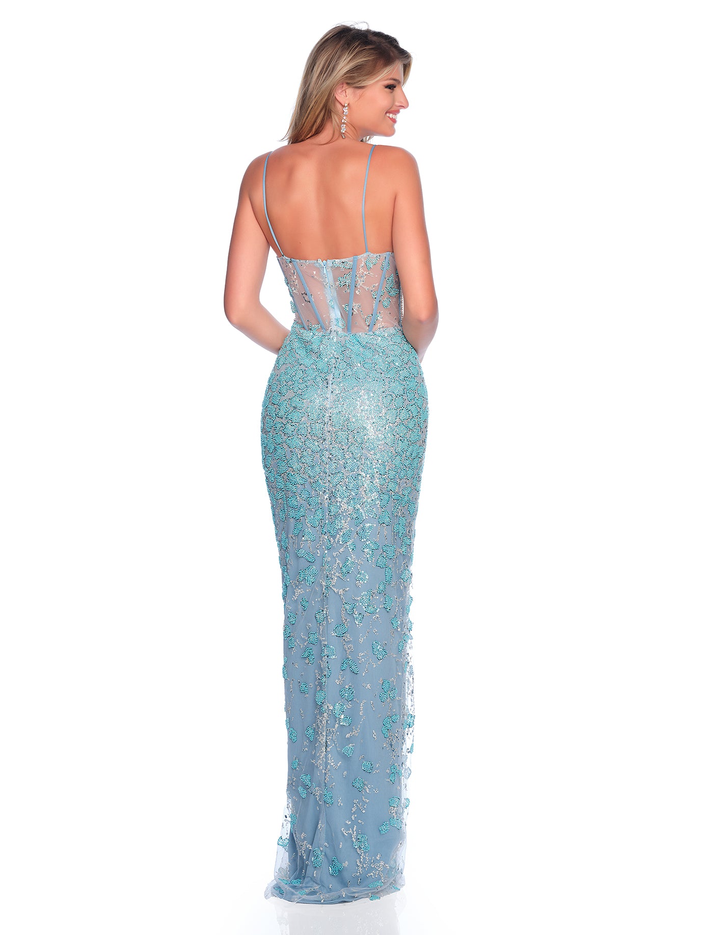 BEADED GOWN WITH ILLUSION BODICE