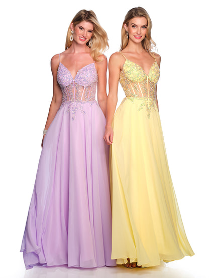 FLOWY CHIFFON DRESS WITH ILLUSION CORSET Dave & Johnny FLOWY CHIFFON DRESS WITH ILLUSION CORSET Dave & Johnny