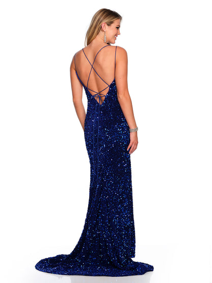 FITTED SEQUIN MAXI GOWN