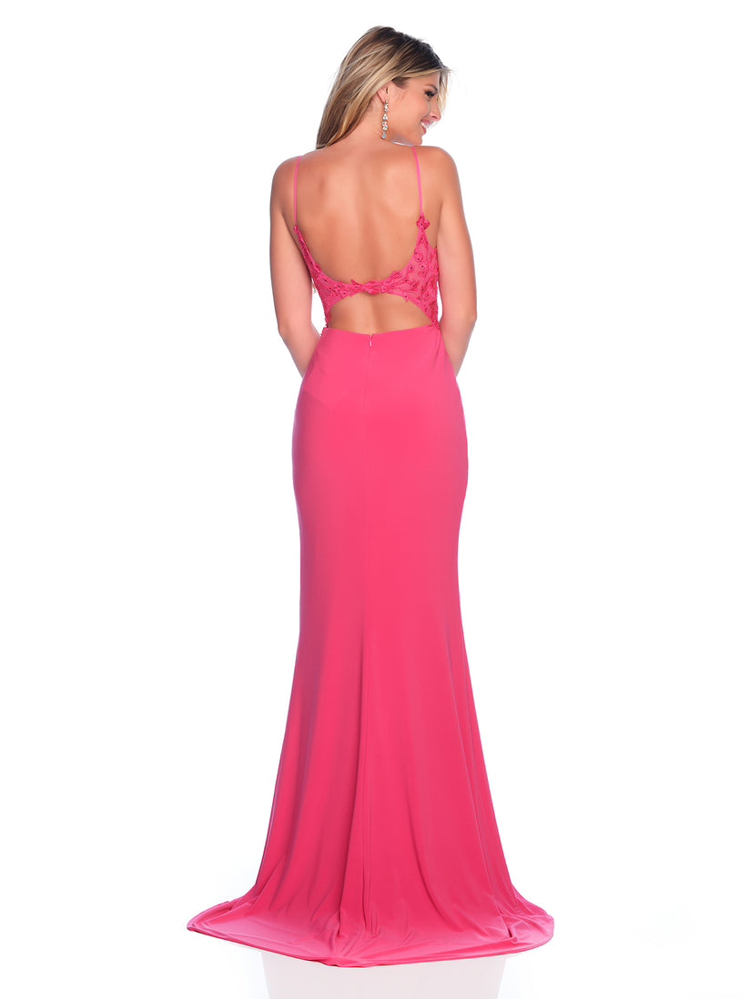 Dave & Johnny Strappy Fitted Gown with Slit 3582 - 1 pc Burgundy in Size 0 Available