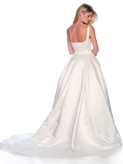 SATIN SQUARE NECK WEDDING GOWN