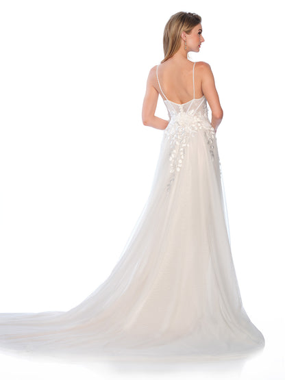 3D LEAF MOTIF WEDDING GOWN