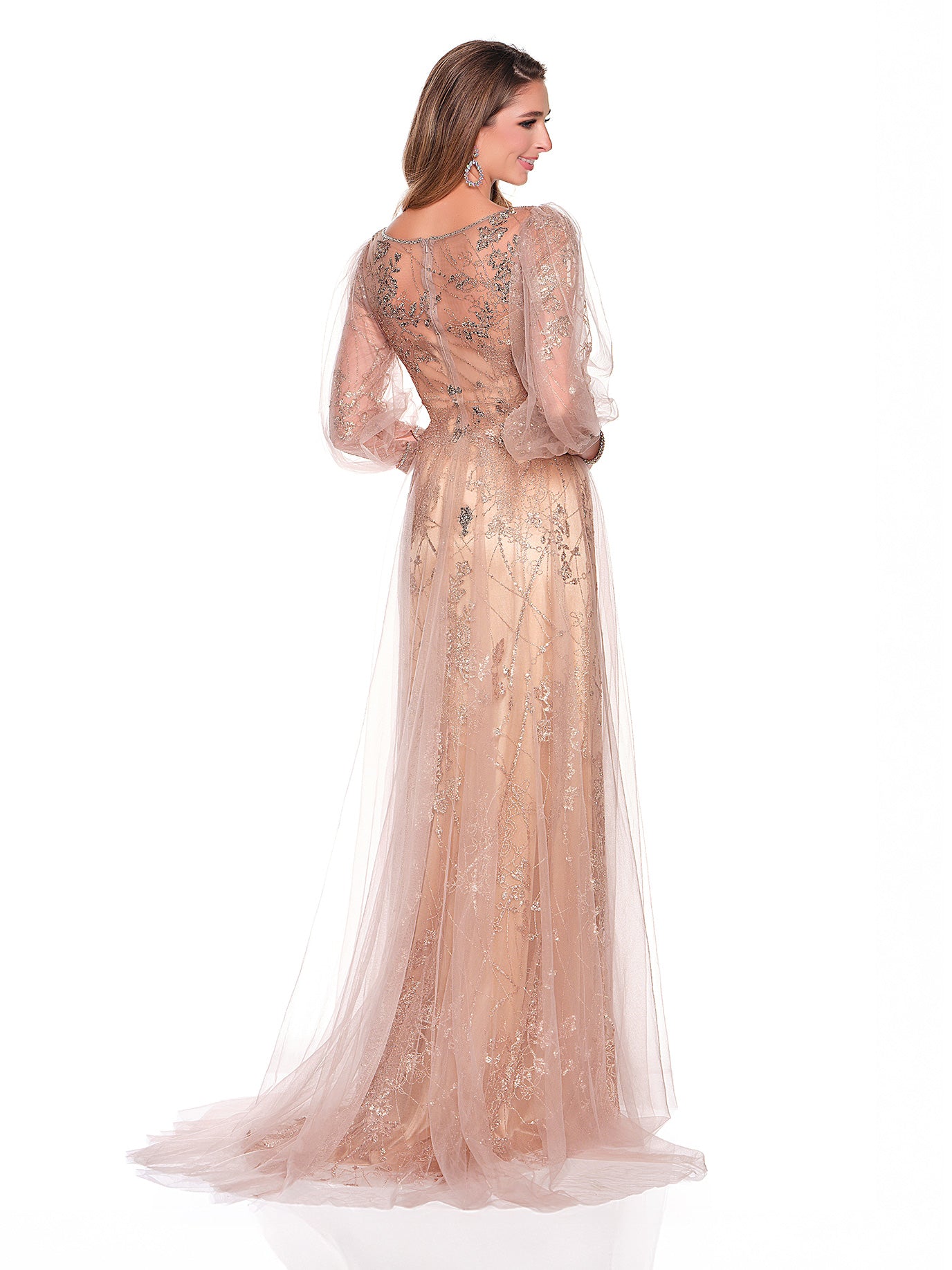 ALINE DRESS WITH ILLUSION 3/4 SLEEVE