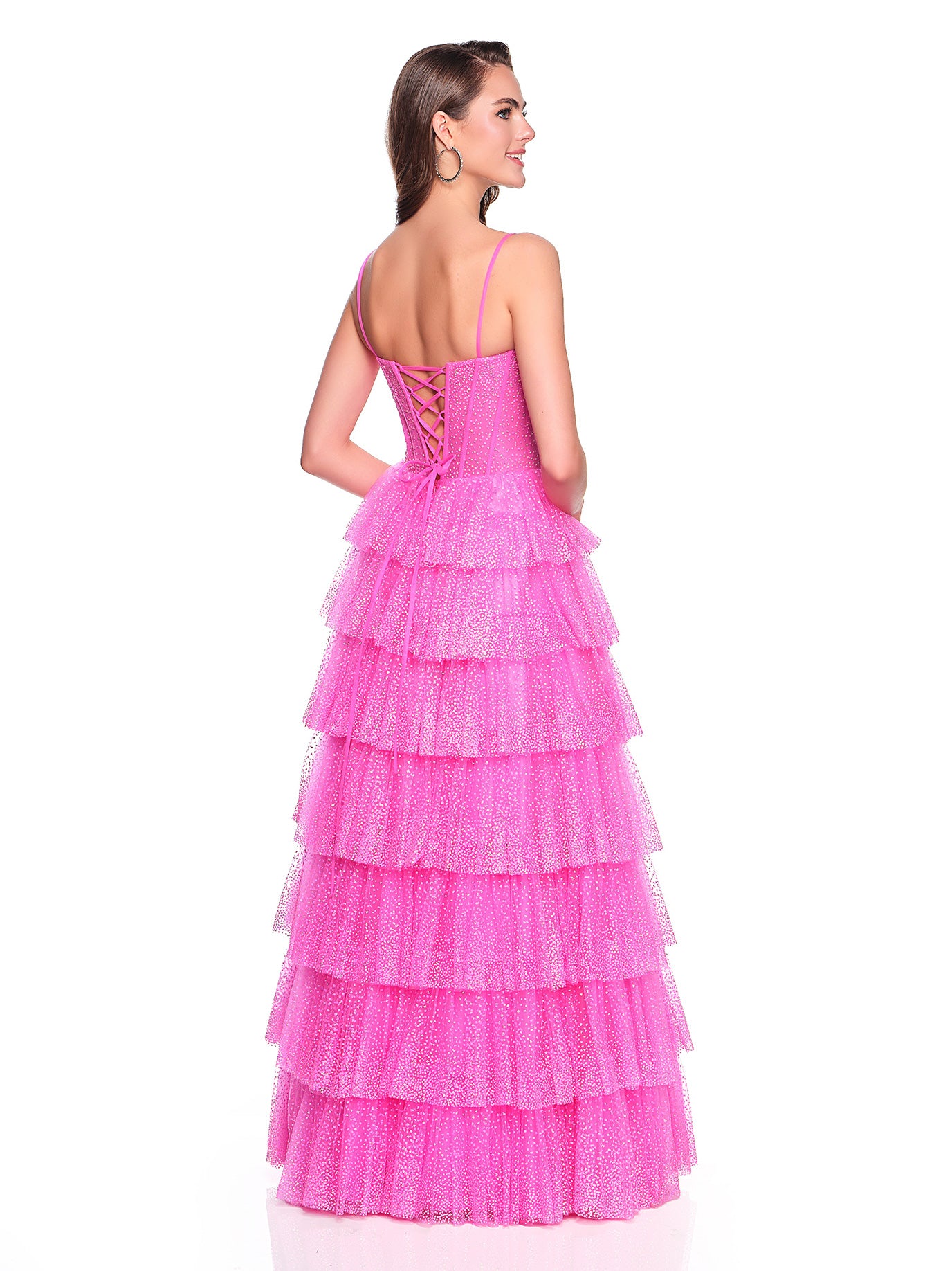TIERED TULLE GOWN WITH SPARKLE ACCENTS