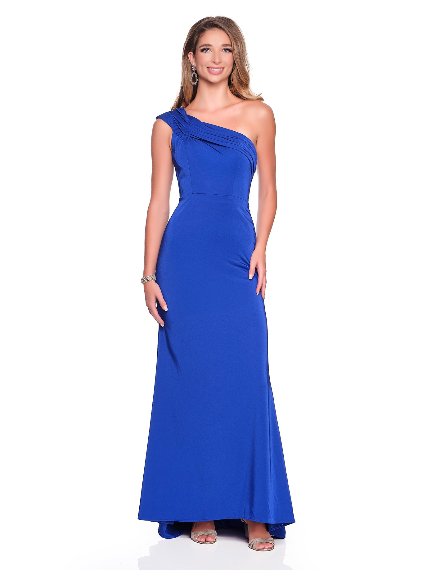 FITTED RUCHED ONE SHOULDER GOWN