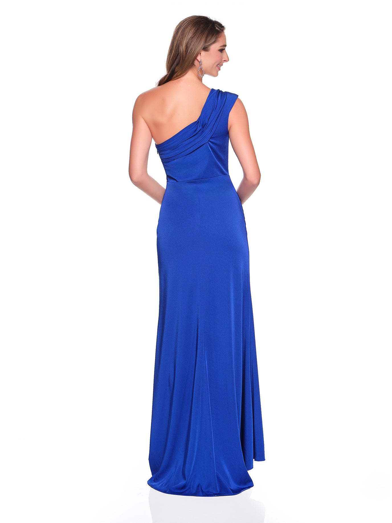 FITTED RUCHED ONE SHOULDER GOWN
