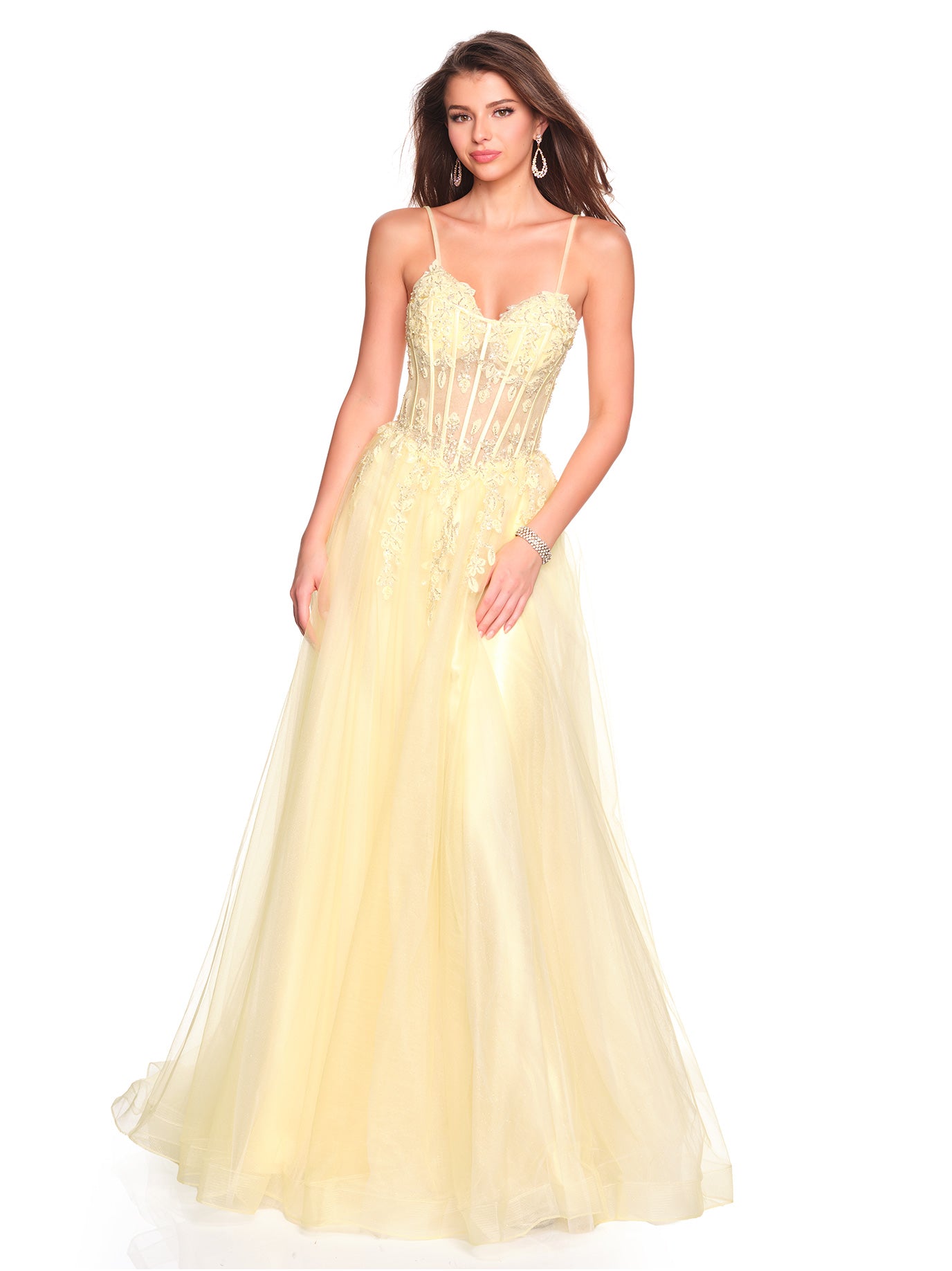 TULLE BALLGOWN WITH ILLUSION CORSET TOP