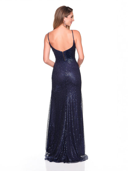 FITTED SEQUIN EMBROIDERED DRESS