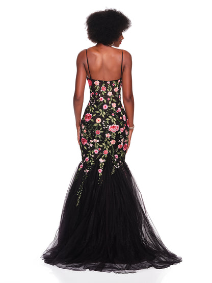 FLORAL EMBROIDERED MERMAID GOWN