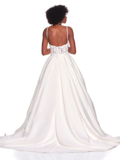 BALLGOWN BRIDAL DRESS WITH CORSETTED ILLUSION TOP