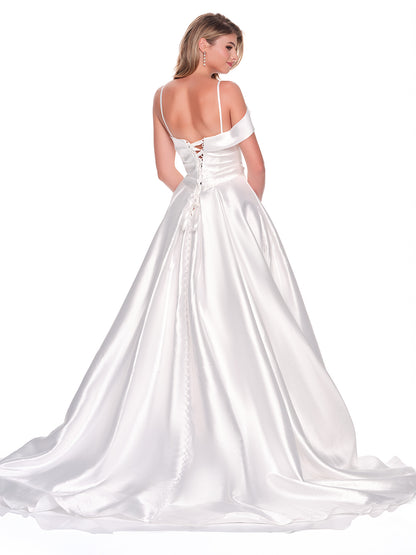 ONE SHOULDER SATIN BALLGOWN BRIDAL DRESS