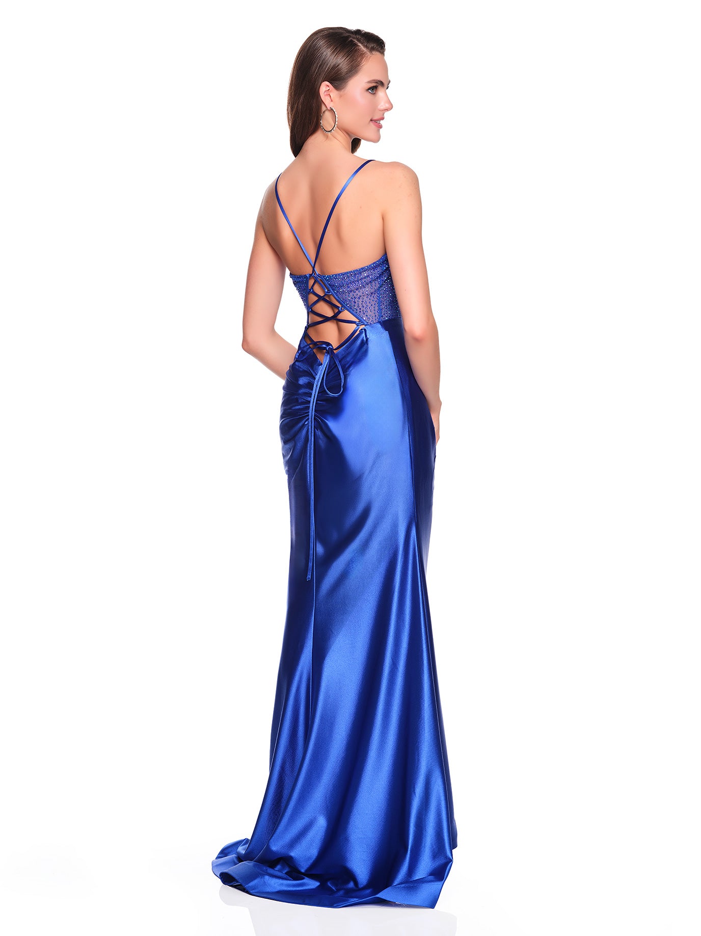 FITTED DRESS WITH ILLUSION STONE TOP