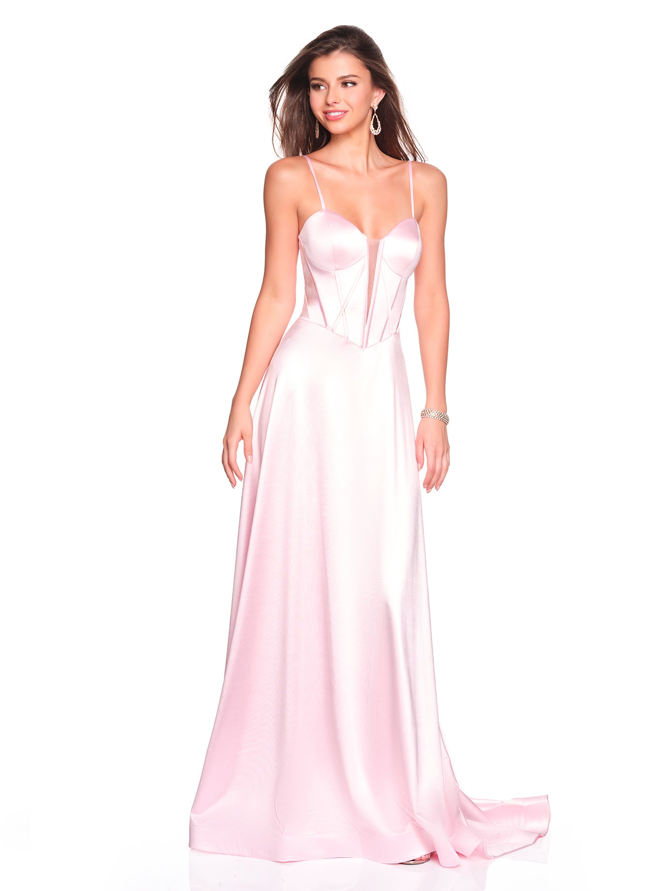 ALINE FLOWY DRESS WITH DEEP V AND LACE UP BACK