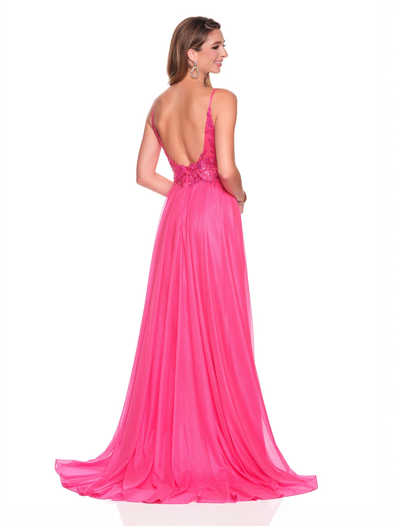 FLOWY ALINE DRESS WITH SEQUIN DESIGN