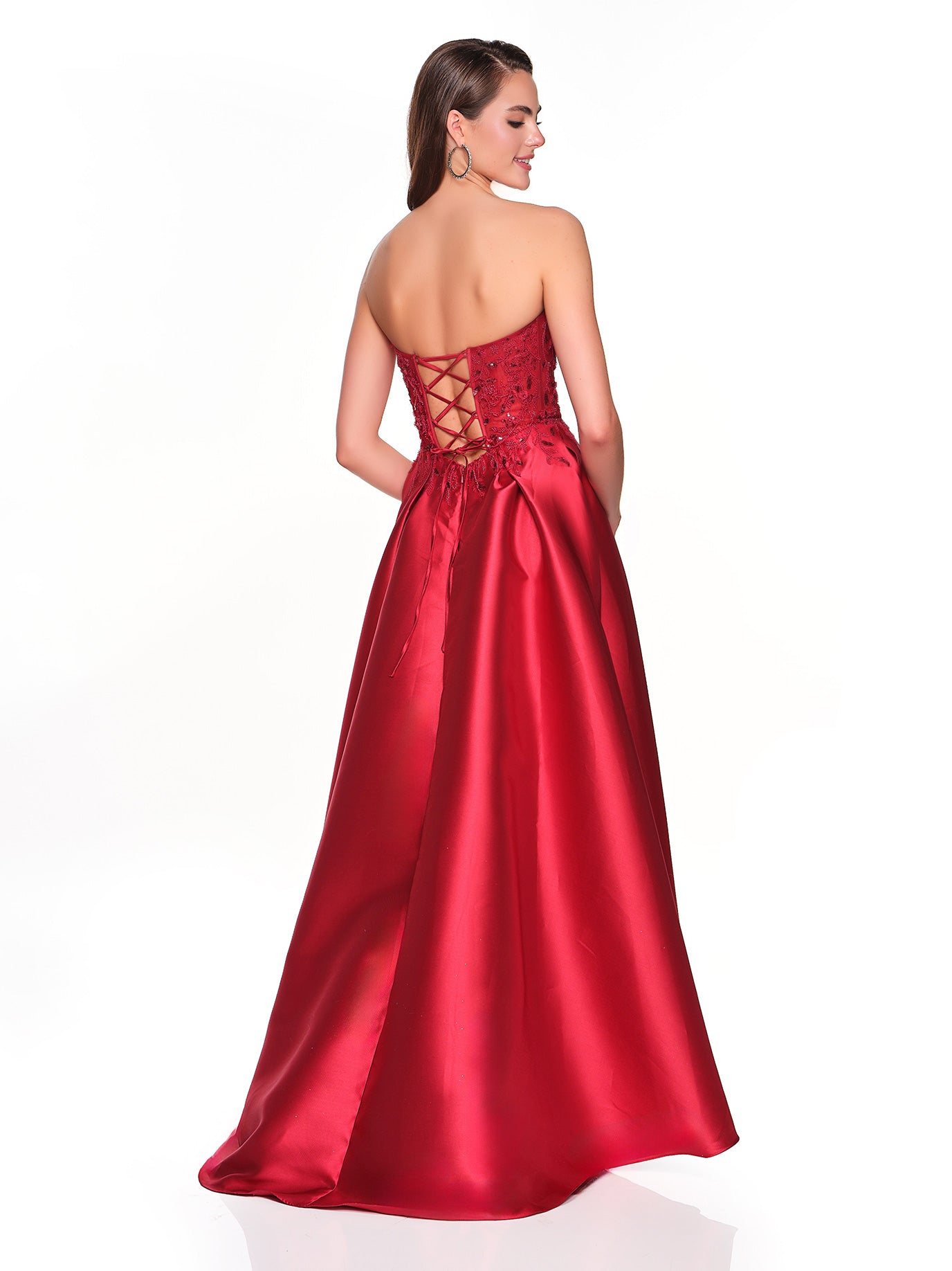 EMBELLISHED ALINE BALLGOWN WITH FRONT SLIT