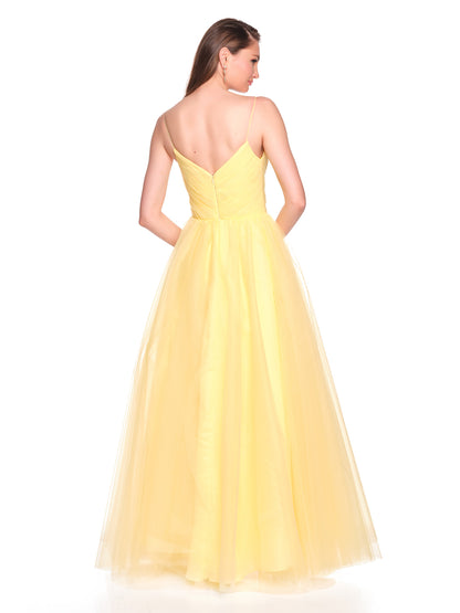 TULLE BALLGOWN WITH GATHERED BODICE