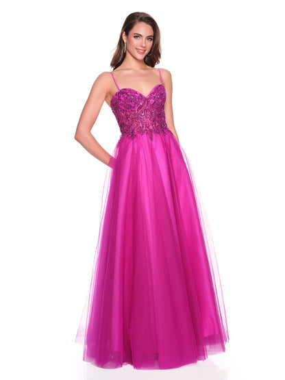 TULLE BALLGOWN WITH EMBELLISHED BODICE