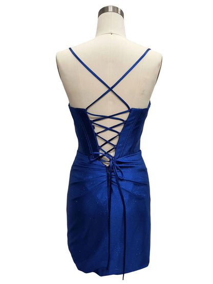 BODYCON DRESS WITH DRAPING AND BEADED DESIGN