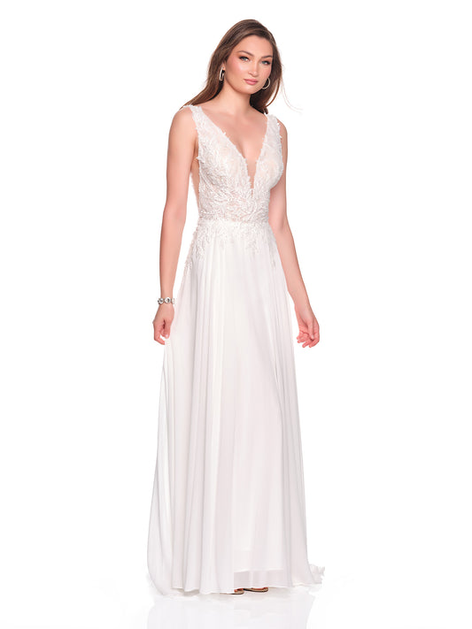 FLOWY A-LINE CHIFFON BRIDAL GOWN