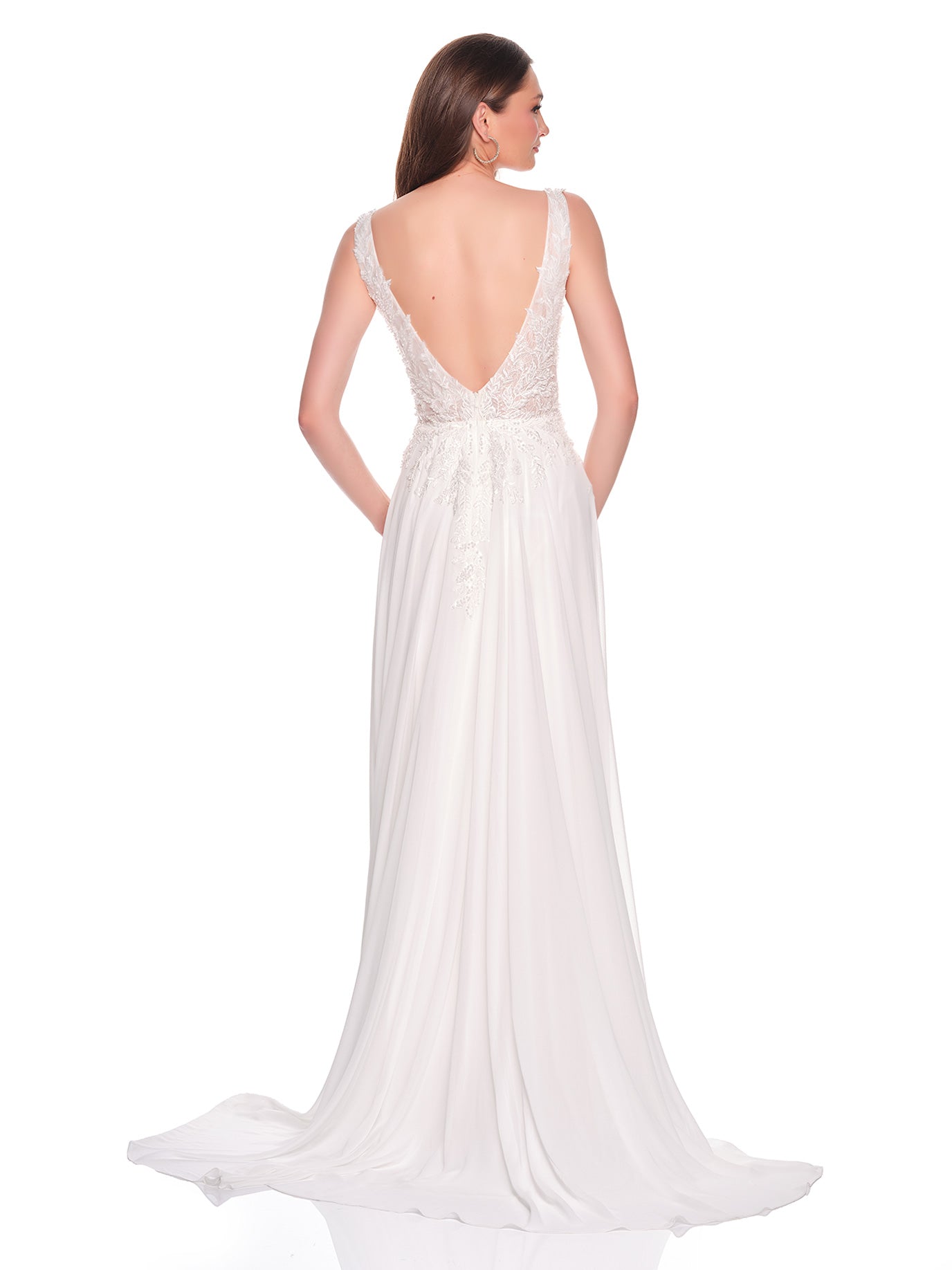 FLOWY A-LINE CHIFFON BRIDAL GOWN