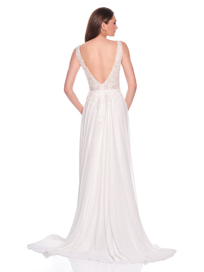 FLOWY A-LINE CHIFFON BRIDAL GOWN