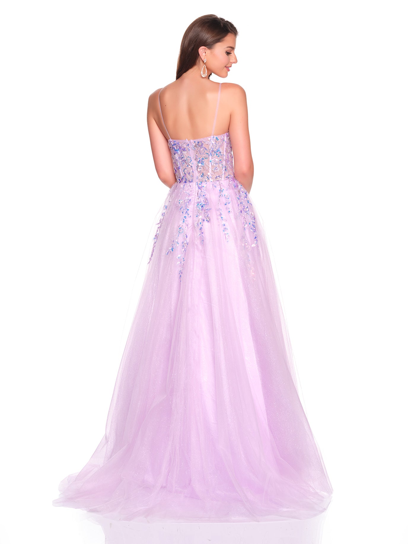 SHIMMER TULLE BALLGOWN WITH SEQUIN APPLIQUE