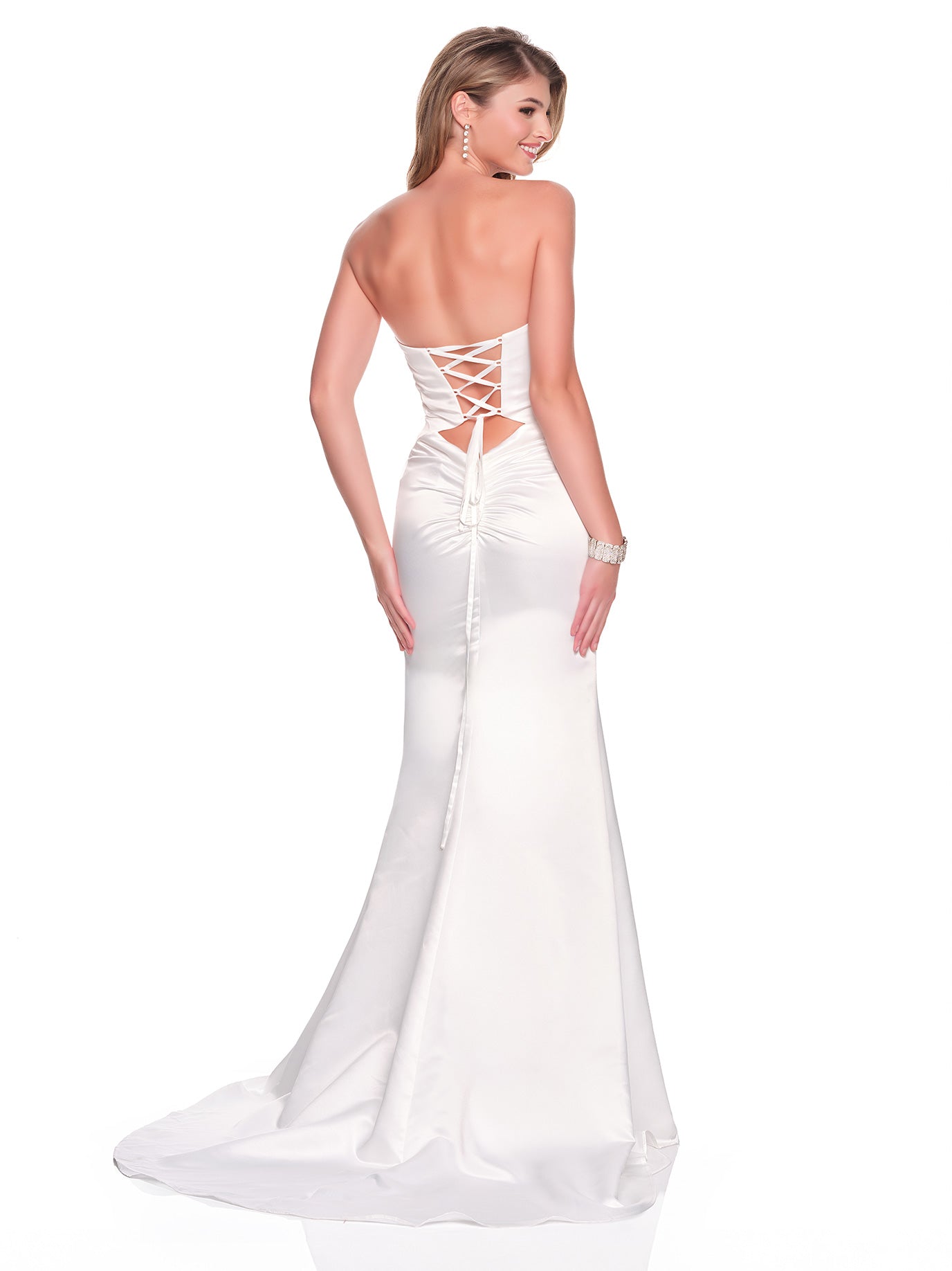 FITTED SATIN CUT OUT BRIDAL GOWN