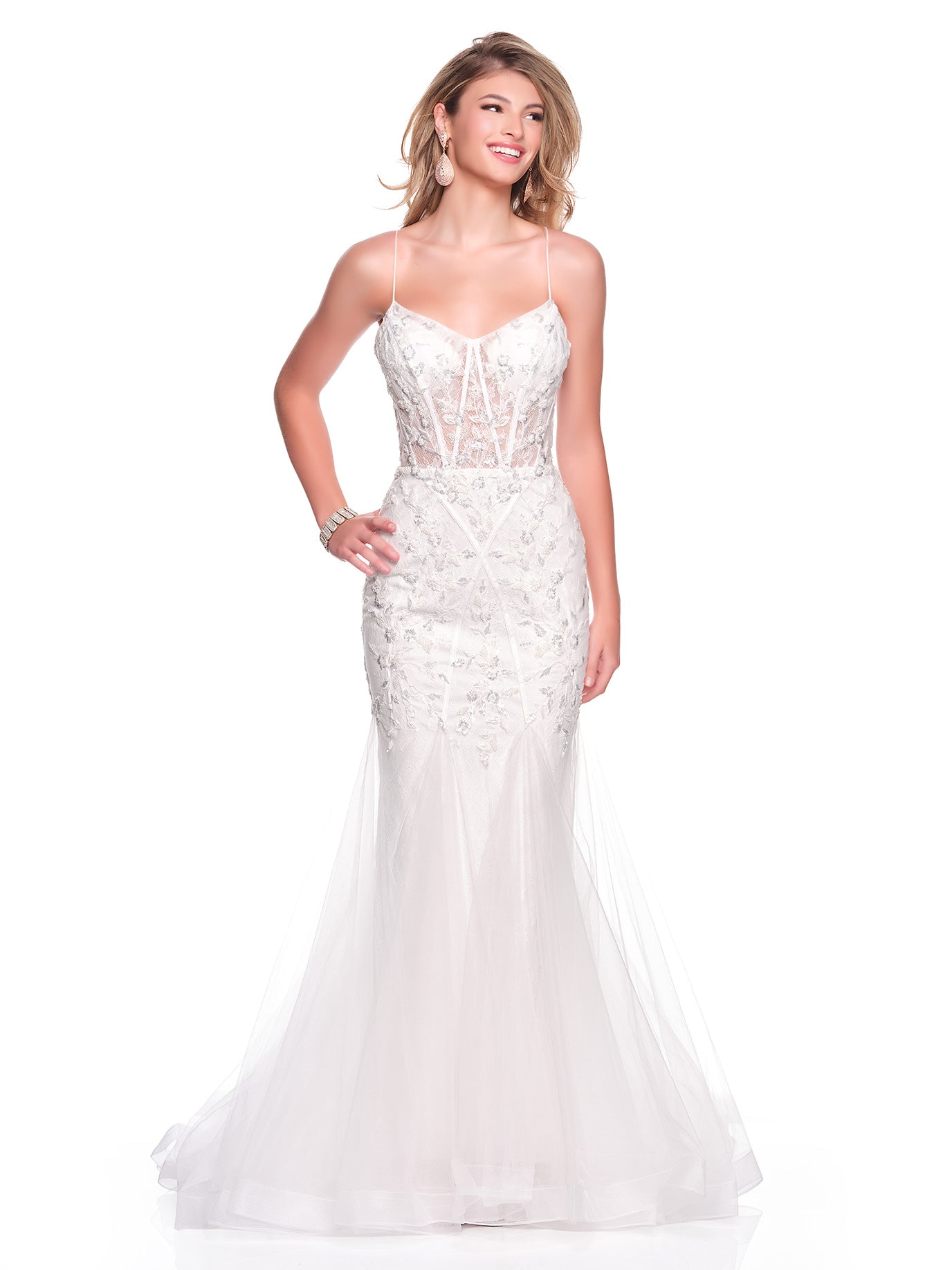 MERMAID BRIDAL GOWN WITH FLORAL APPLIQUES