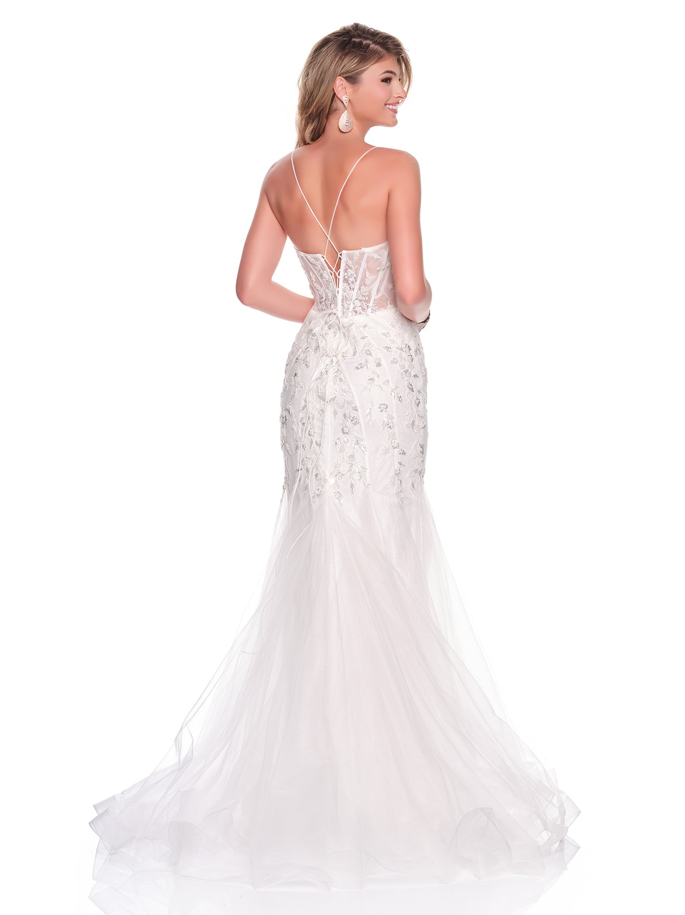 MERMAID BRIDAL GOWN WITH FLORAL APPLIQUES