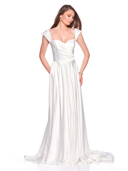 THICK STRAP BRIDAL SATIN GOWN, STRAPS CAN ALSO BE WORN OFF THE SHOULDER