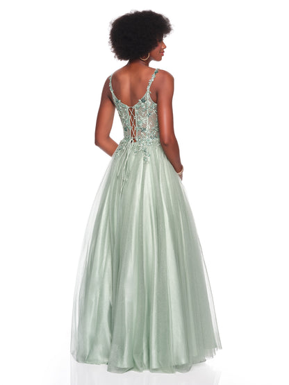 TULLE BALLGOWN WITH LACE UP BACK