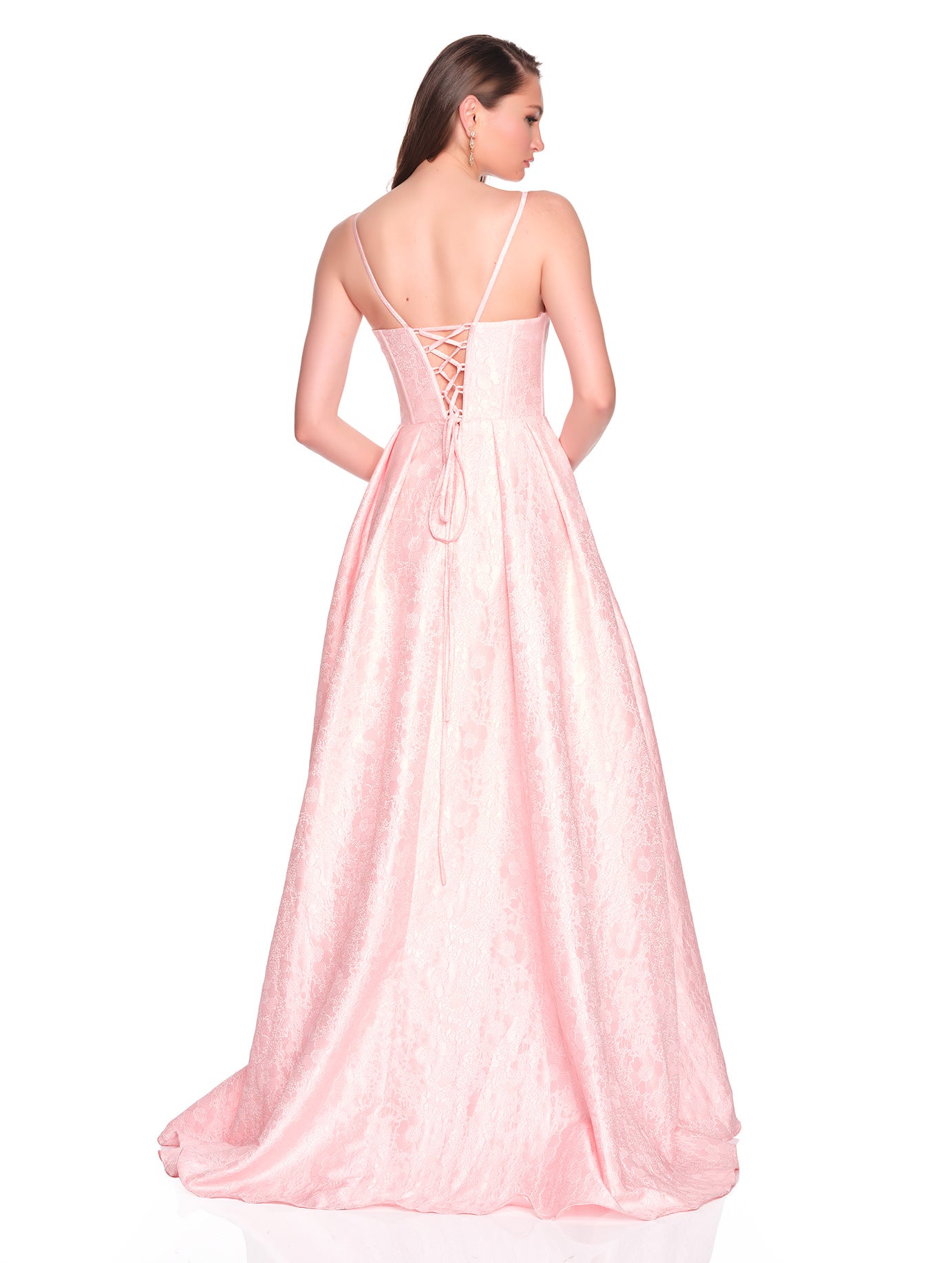 BROCADE BALLGOWN WITH SIDE SLIT
