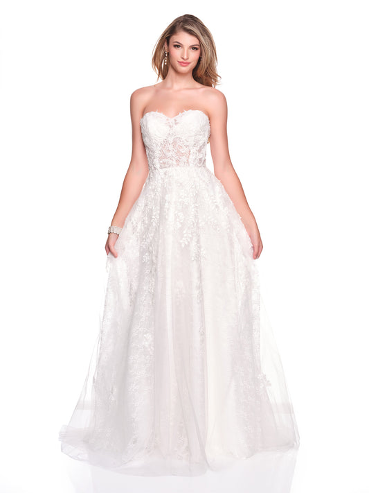 SWEETHEART BODICE BRIDAL GOWN WITH APPLIQUES