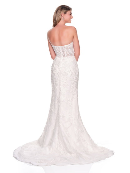 STRAPLESS FITTED ILLUSION BODICE BRIDAL GOWN