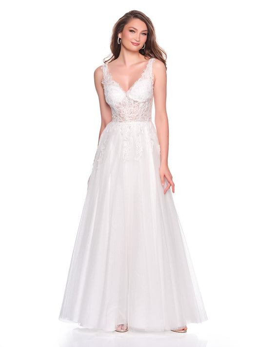 EMBRODERED ILLUSION BODICE BRIDAL GOWN