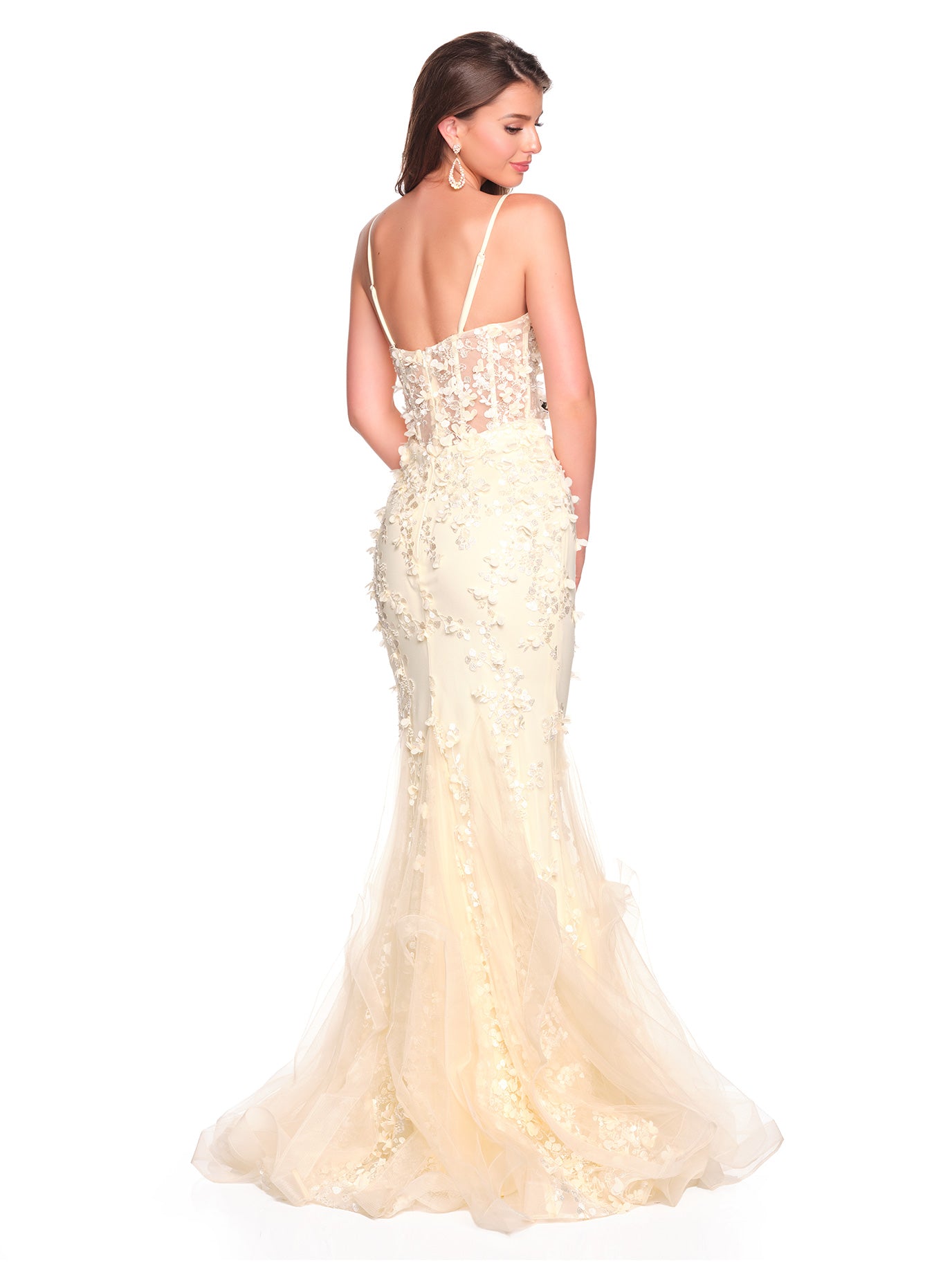 3D MOTIF MERMAID GOWN