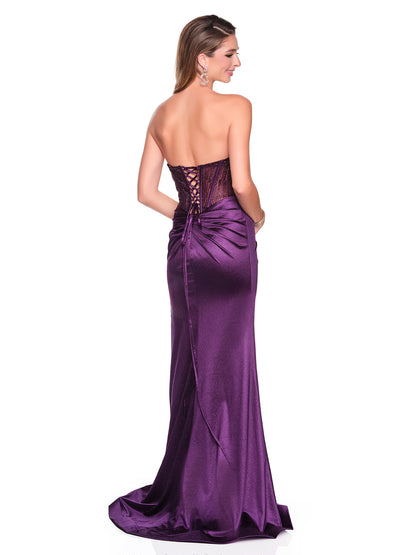 STRUCTURED CORSET GOWN WITH STONE ACCENTS