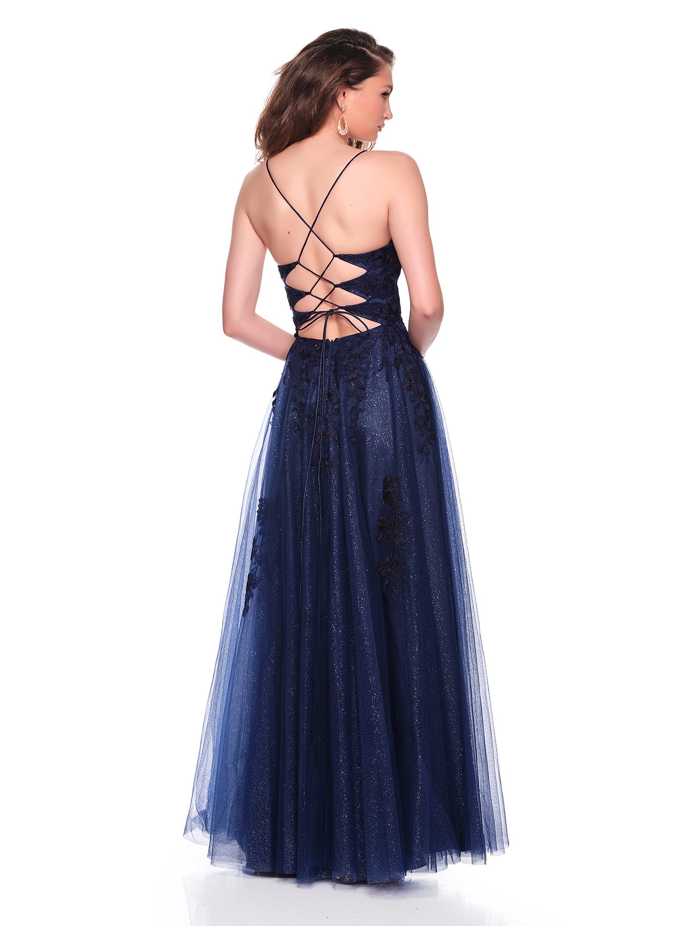 SHIMMER TULLE BALLGOWN WITH CUT OUT BACK