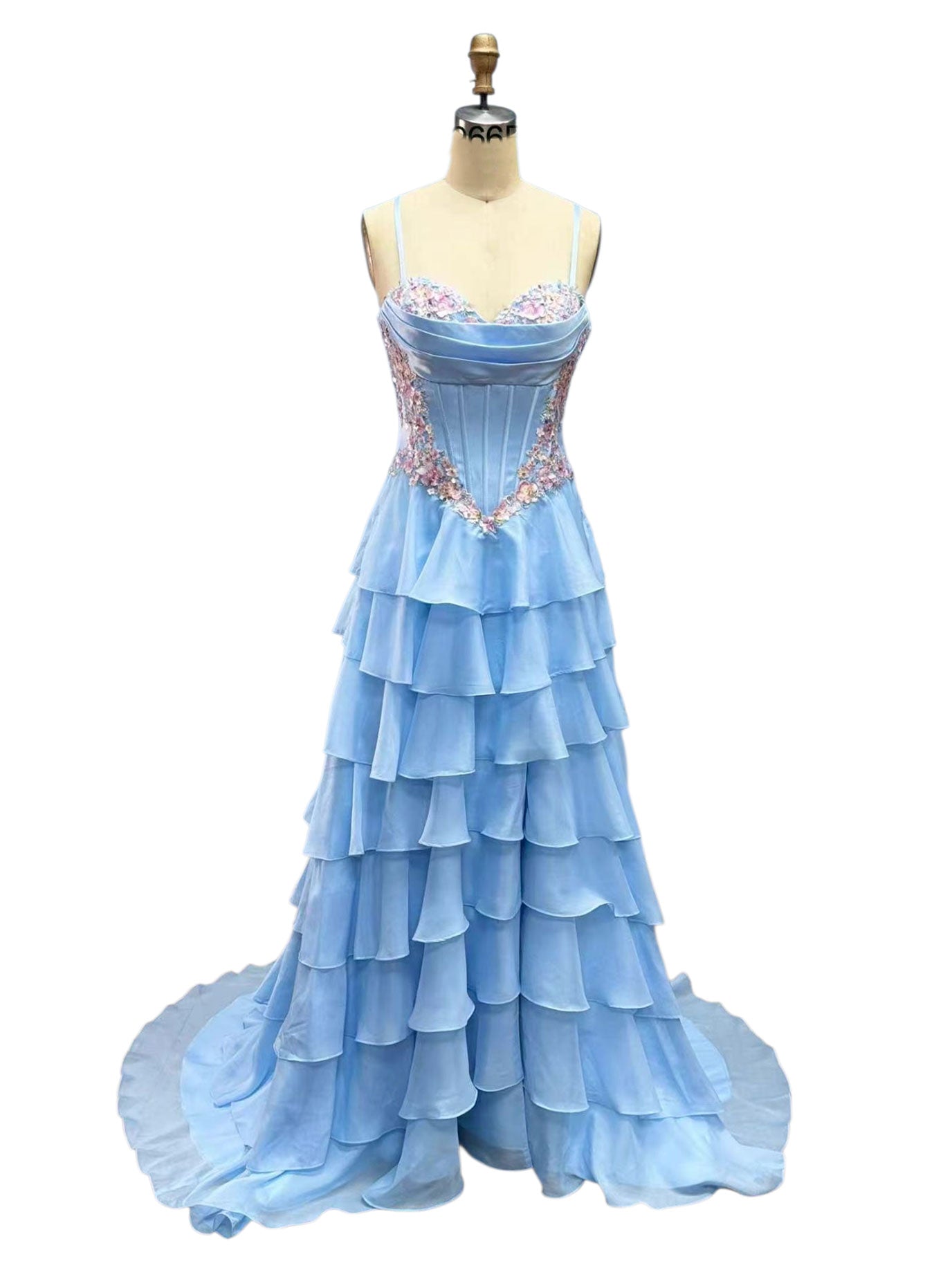 VIRAL TIKTOK SOFT TIERED 3D MOTIF DRESS